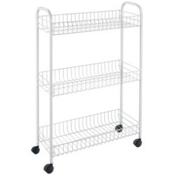 Desserte multi-usage Slim, 3 niveaux, blanc