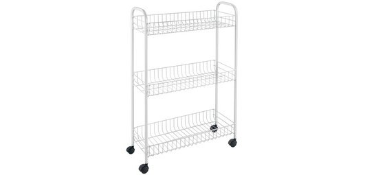 Slim Multi-Use Cart, 3 Levels, White