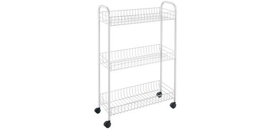 Desserte multi-usage Slim, 3 niveaux, blanc