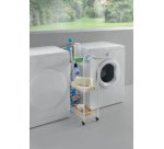 Desserte multi-usage Slim, 3 niveaux, blanc