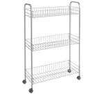 Desserte multi-usage Slim DELUXE, 3 niveaux, argent