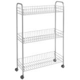 Desserte multi-usage Slim DELUXE, 3 niveaux, argent