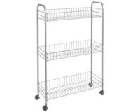 Desserte multi-usage Slim DELUXE, 3 niveaux, argent