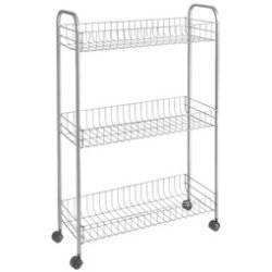 Desserte multi-usage Slim DELUXE, 3 niveaux, argent