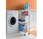 Desserte multi-usage Slim DELUXE, 3 niveaux, argent