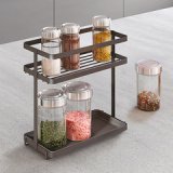 Étagère à épices Tokyo LAVA, 2 niveaux, noir mat