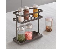 Étagère à épices Tokyo LAVA, 2 niveaux, noir mat