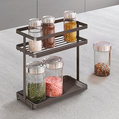 Étagère à épices Tokyo LAVA, 2 niveaux, noir mat