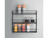 Étagère à épices Pepito 3 LAVA, 3 niveaux, noir mat