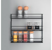 Étagère à épices Pepito 3 LAVA, 3 niveaux, noir mat