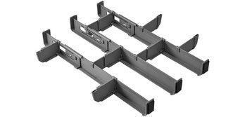 Multi-Fit Plus Drawer Organizer, ABS, Gray