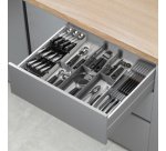 Organiseur de tiroir Multi-Fit Plus, ABS, gris