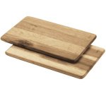 Planchette, bois d'acacia, rectangulaire, set de 2