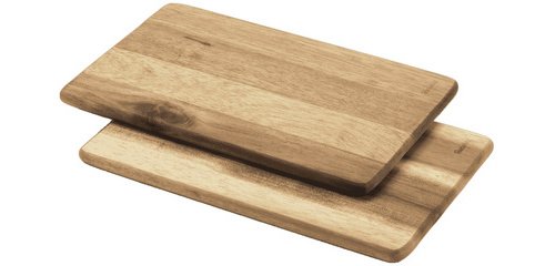 Planchette, bois d'acacia, rectangulaire, set de 2