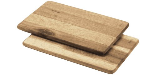 Planchette, bois d'acacia, rectangulaire, set de 2