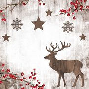 Serviette à motif de Noël 'X-mas Deer'