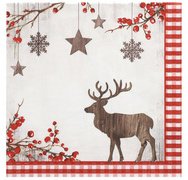 Serviette à motif de Noël 'X-mas Deer'