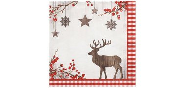 Serviette à motif de Noël 'X-mas Deer'