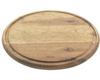 Planche à découper, diamètre: 240 mm, bois d'acacia