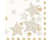 Serviette à motif de Noël 'Stardust', crème
