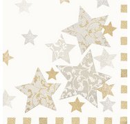 Serviette à motif de Noël 'Stardust', crème