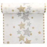 Chemin de table de Noël 'Stardust', crème