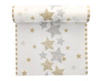 Chemin de table de Noël 'Stardust', crème