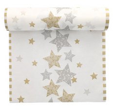 Chemin de table de Noël 'Stardust', crème