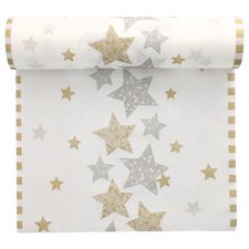 Chemin de table de Noël 'Stardust', crème