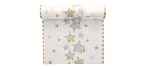 Chemin de table de Noël 'Stardust', crème