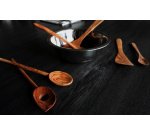 Spatule perforée, longueur: 300 mm, bois d'olivier