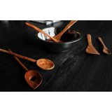 Spatule perforée, longueur: 300 mm, bois d'olivier