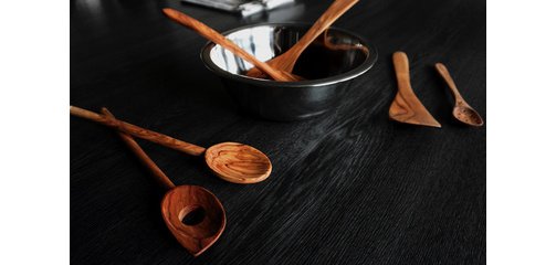 Spatule, longueur: 300 mm, bois d'olivier