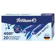 Cartouche d'encre Pelikan 4001 bleu roi 20 pièces