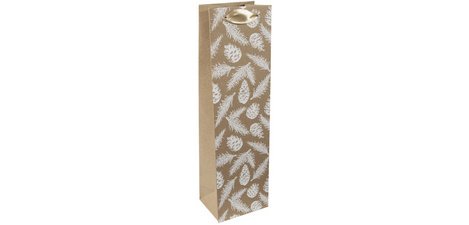 Gift bag for bottle Pine cones and pine branches