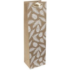 Sac cadeau pour bouteille Pine cones and pine branches
