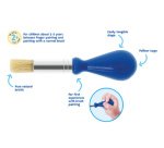 Pinceau pour petits enfants, manche bombé, bleu