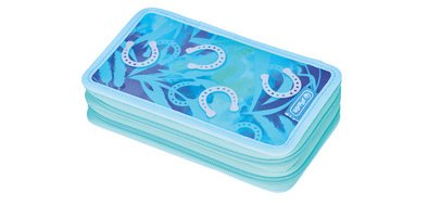 Étui scolaire double 'Lucky Horse', 23 pièces