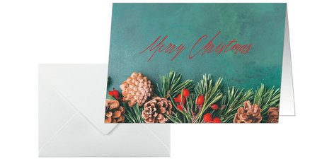 Carte de Noël 'Green Christmas', A6 paysage (A5)