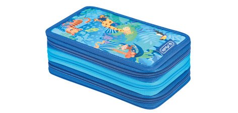 Étui scolaire triple 'Jungle Safari', 31 pièces