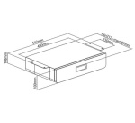 Tiroir de bureau sous table, noir