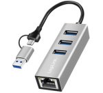 Adaptateur USB 3.2 - Gigabit Ethernet, 3 ports USB