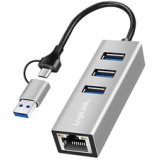 Adaptateur USB 3.2 - Gigabit Ethernet, 3 ports USB