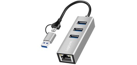 Adaptateur USB 3.2 - Gigabit Ethernet, 3 ports USB