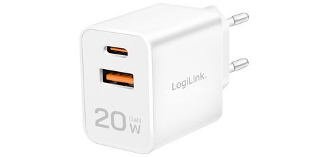Chargeur secteur USB, 1x USB-A, 1x USB-C, 20 watts