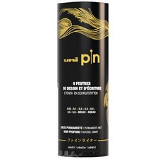Feutre technique uni pin, tube en métal de 9 pièces