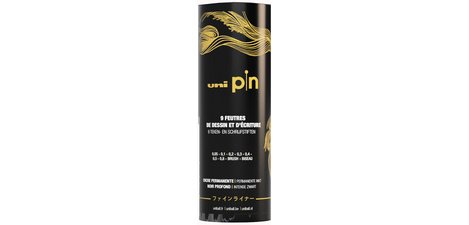 Feutre technique uni pin, tube en métal de 9 pièces