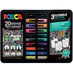 Marqueur à pigment 'DOODLE ART', mallette métal de 20