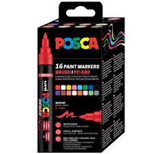 Marqueur à pigment PC-5BR BRUSH, étui de 8, assorti