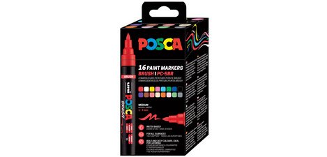 Marqueur à pigment PC-5BR BRUSH, étui de 8, assorti